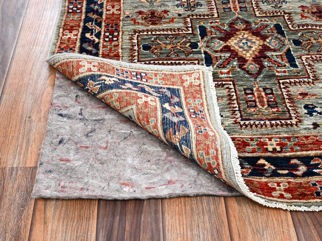 2'7" x 7'4" New Hand Knotted Grey Wool Runner Oriental Rug - MOA1022084