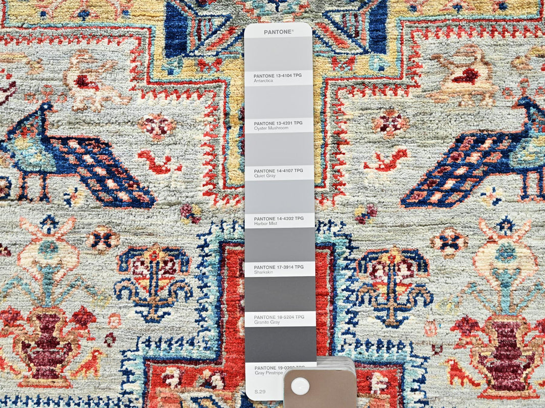 2'7" x 7'4" New Hand Knotted Grey Wool Runner Oriental Rug - MOA1022084