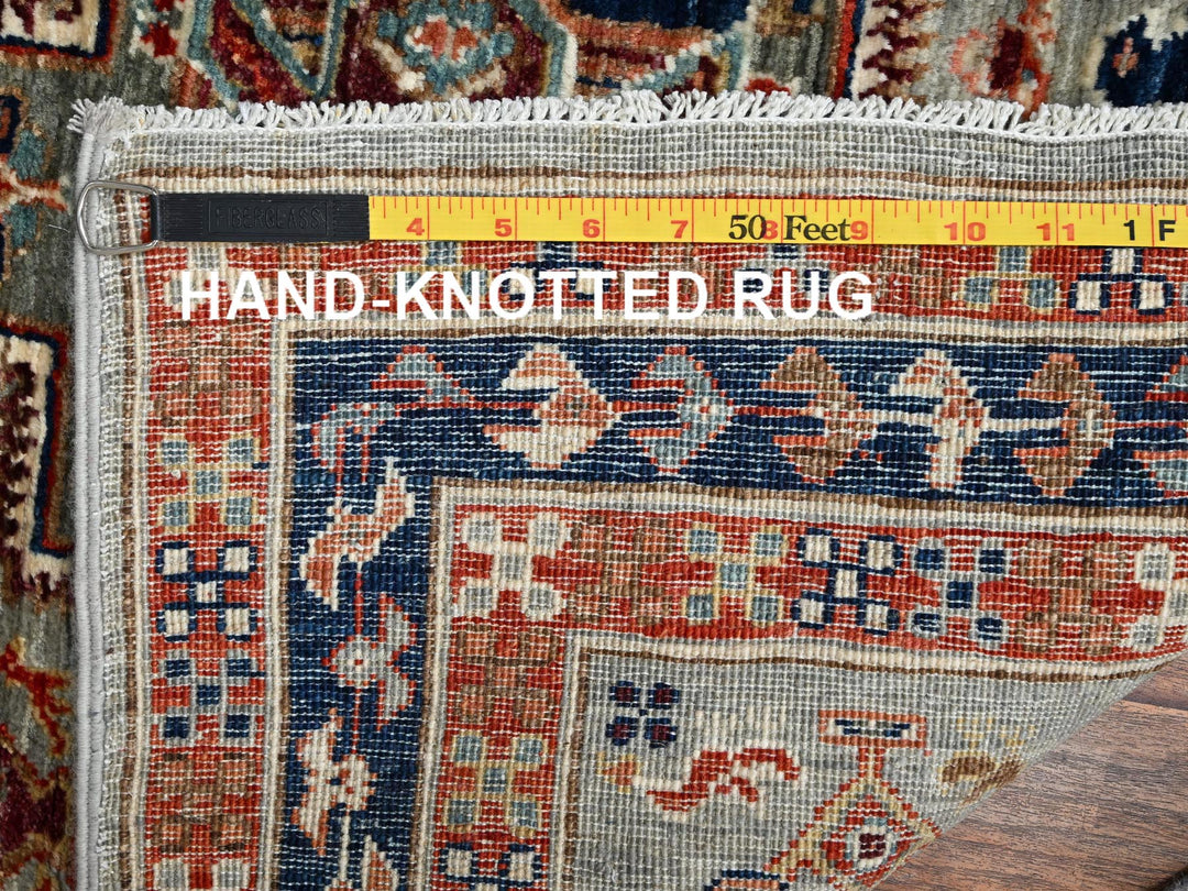 2'7" x 7'4" New Hand Knotted Grey Wool Runner Oriental Rug - MOA1022084