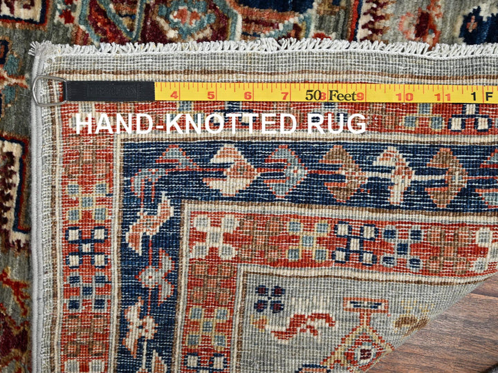 2'7" x 7'4" New Hand Knotted Grey Wool Runner Oriental Rug - MOA1022084