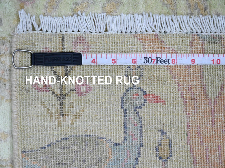 2'7" x 9'8" New Hand Knotted Green Wool Runner Oriental Rug - MOA10220853