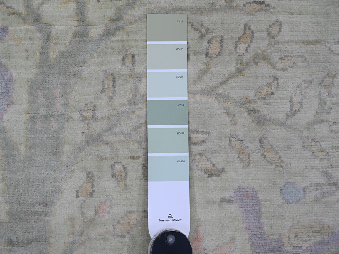 2'6" x 11'4" New Hand Knotted Green Wool Runner Oriental Rug - MOA10220854