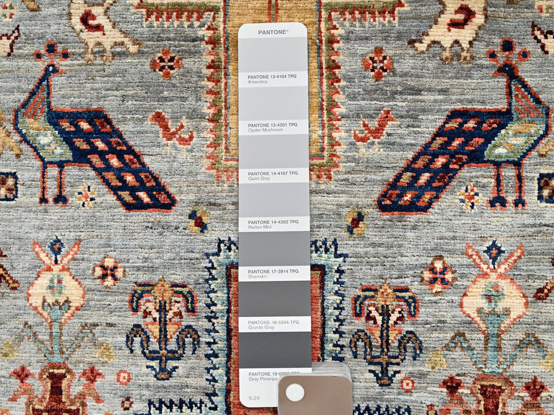 2'8" x 11'2" New Hand Knotted Grey Wool Runner Oriental Rug - MOA1022085