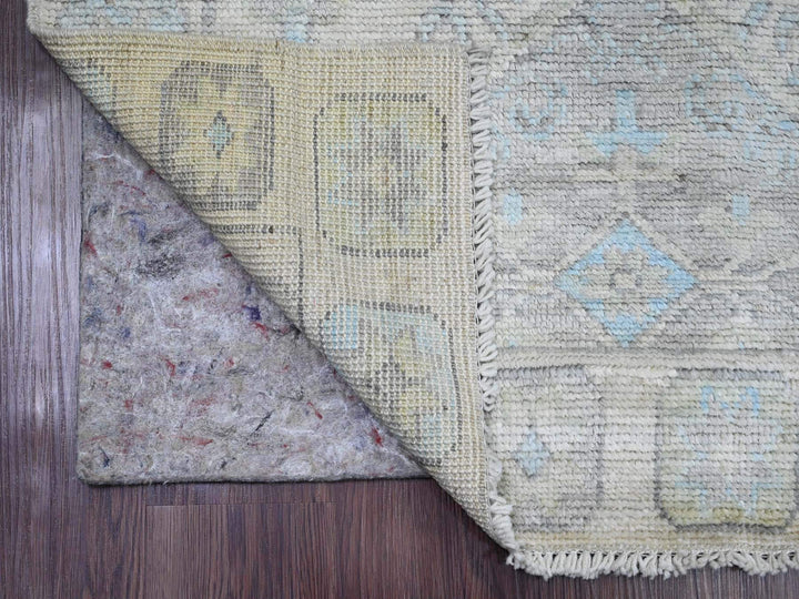 3'3" x 10'0" New Hand Knotted Ivory Wool Runner Oriental Rug - MOA10220860