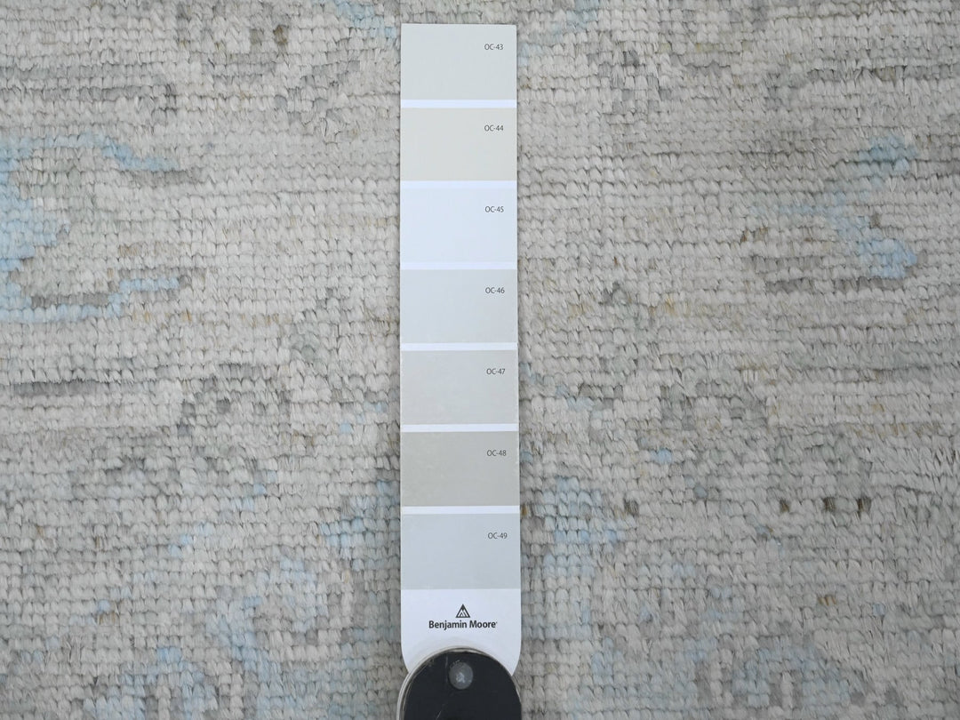 3'3" x 10'0" New Hand Knotted Ivory Wool Runner Oriental Rug - MOA10220860