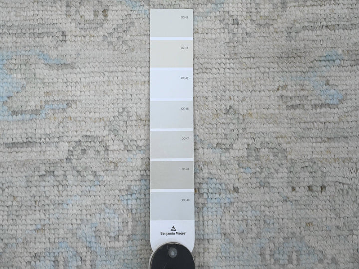 3'3" x 10'0" New Hand Knotted Ivory Wool Runner Oriental Rug - MOA10220860