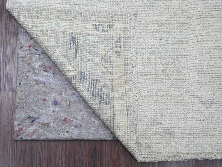 4'1" x 8'0" New Hand Knotted Grey Wool Runner Oriental Rug - MOA10220862
