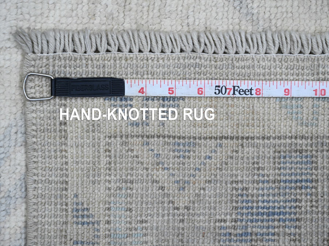 4'1" x 8'0" New Hand Knotted Grey Wool Runner Oriental Rug - MOA10220862