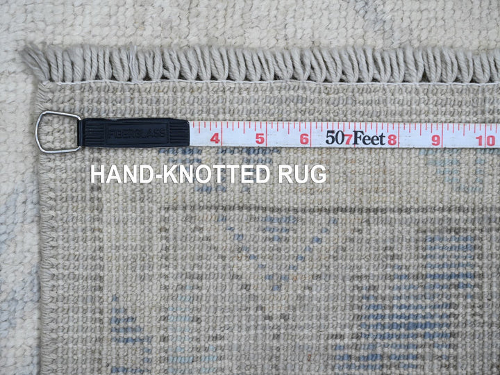 4'1" x 8'0" New Hand Knotted Grey Wool Runner Oriental Rug - MOA10220862