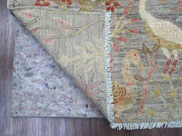 5'0" x 6'9" New Hand Knotted Grey Wool Rectangle Oriental Rug - MOA10220865