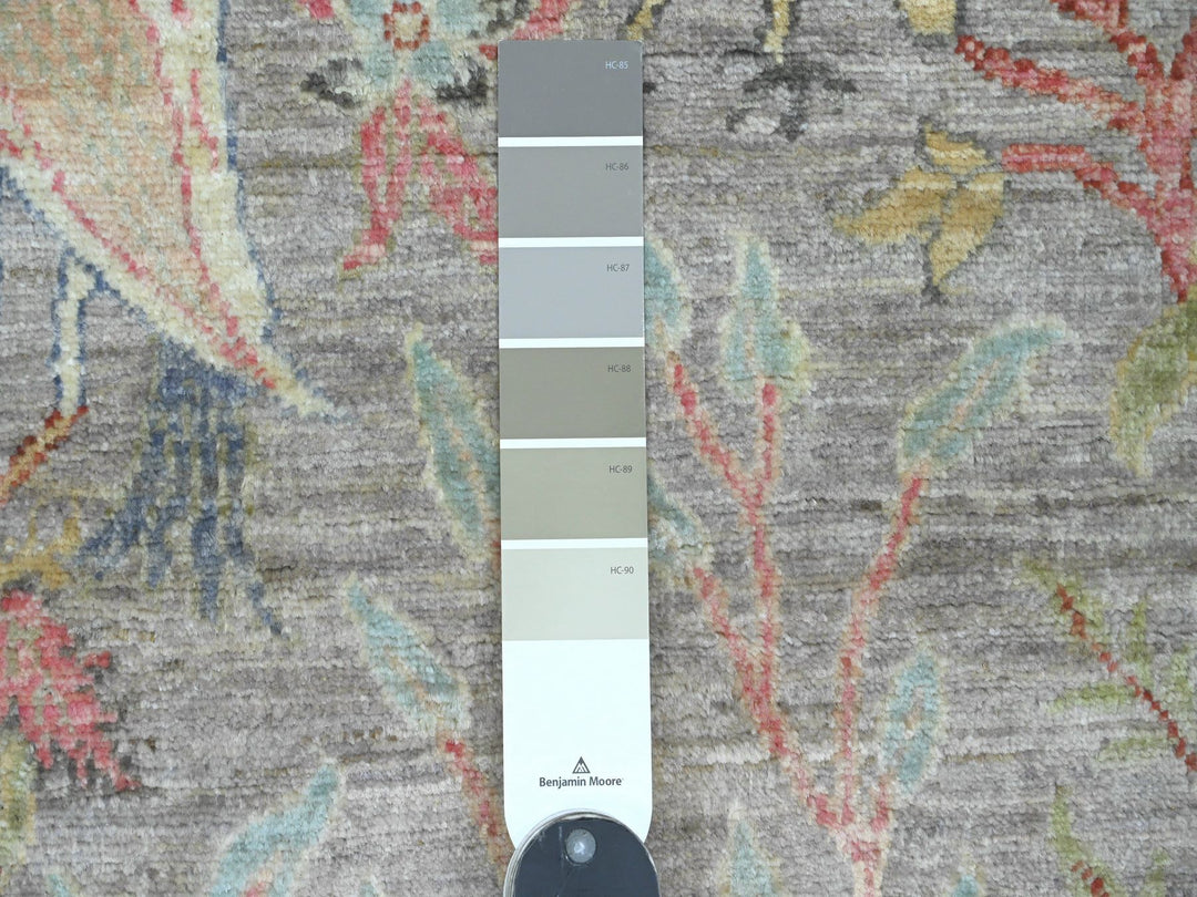 5'0" x 6'9" New Hand Knotted Grey Wool Rectangle Oriental Rug - MOA10220865