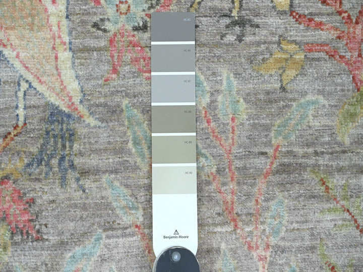 5'0" x 6'9" New Hand Knotted Grey Wool Rectangle Oriental Rug - MOA10220865