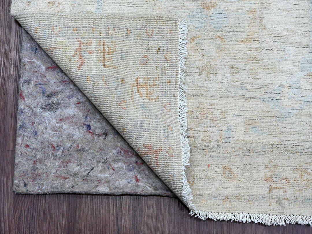 2'6" x 11'7" New Hand Knotted Grey Wool Runner Oriental Rug - MOA10220867