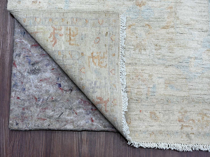 2'6" x 11'7" New Hand Knotted Grey Wool Runner Oriental Rug - MOA10220867
