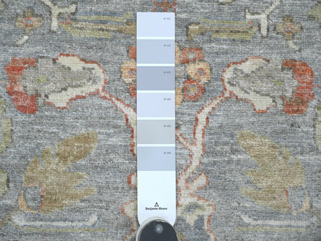 2'8" x 15'6" New Hand Knotted Grey Wool Runner Oriental Rug - MOA10220868