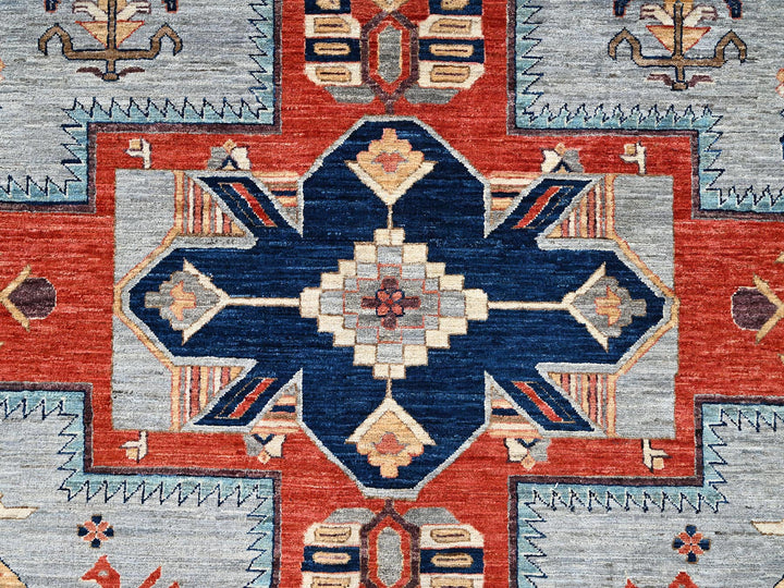 8'9" x 11'10" New Hand Knotted Grey Wool Rectangle Oriental Rug - MOA1022086