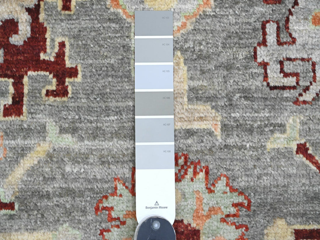 7'9" x 9'5" New Hand Knotted Grey Wool Rectangle Oriental Rug - MOA10220872