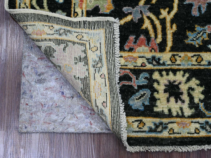 4'11" x 7'1" New Hand Knotted Black Wool Rectangle Oriental Rug - MOA10220876