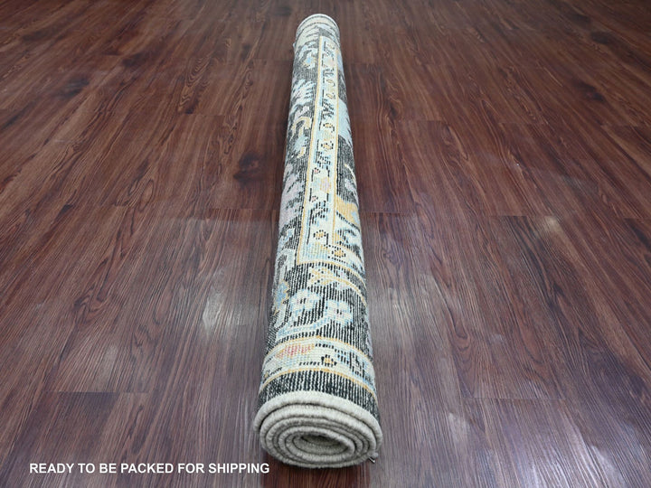4'11" x 7'1" New Hand Knotted Black Wool Rectangle Oriental Rug - MOA10220876