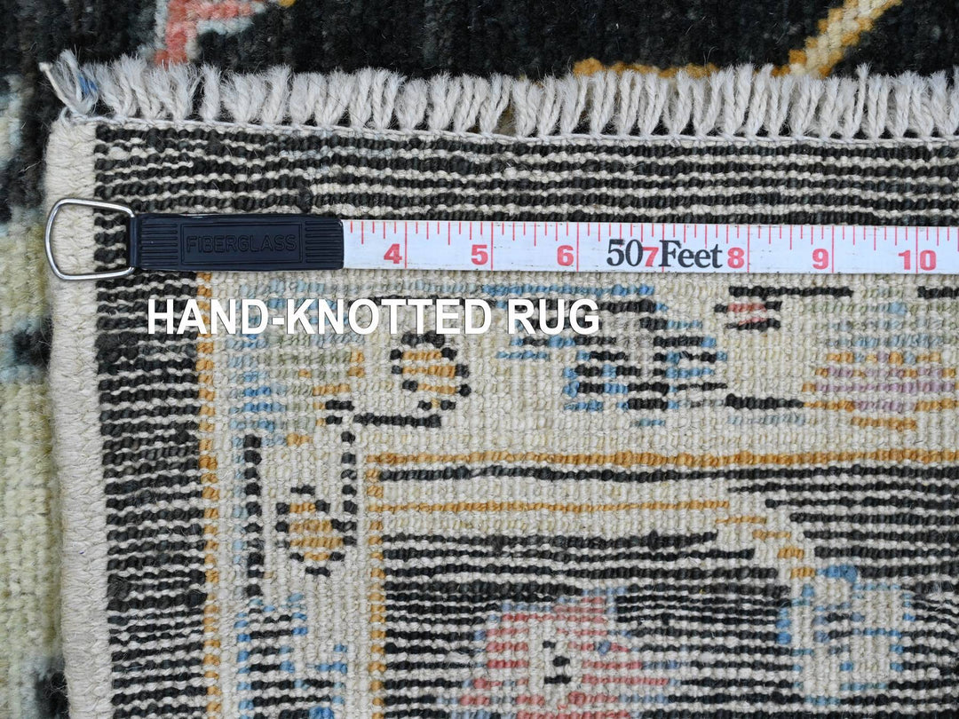 4'11" x 7'1" New Hand Knotted Black Wool Rectangle Oriental Rug - MOA10220876