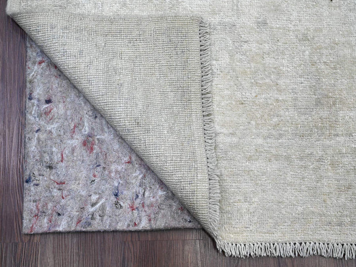 4'1" x 19'8" New Hand Knotted Ivory Wool Runner Oriental Rug - MOA10220878