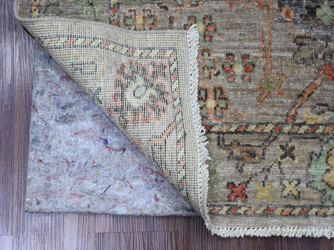 3'11" x 6'0" New Hand Knotted Grey Wool Rectangle Oriental Rug - MOA10220879