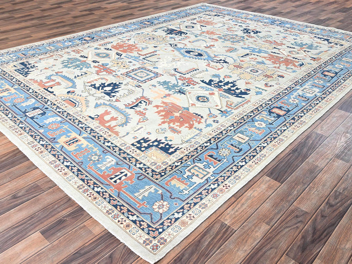 9'2" x 12'6" New Hand Knotted Grey Wool Rectangle Oriental Rug - MOA1022087