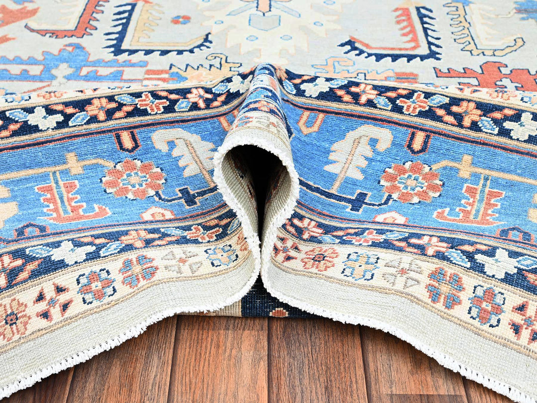 9'2" x 12'6" New Hand Knotted Grey Wool Rectangle Oriental Rug - MOA1022087