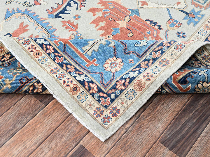 9'2" x 12'6" New Hand Knotted Grey Wool Rectangle Oriental Rug - MOA1022087