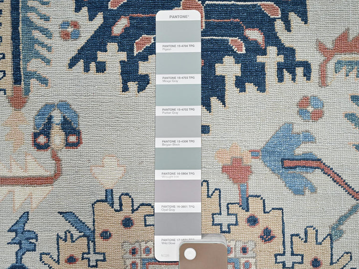 9'2" x 12'6" New Hand Knotted Grey Wool Rectangle Oriental Rug - MOA1022087