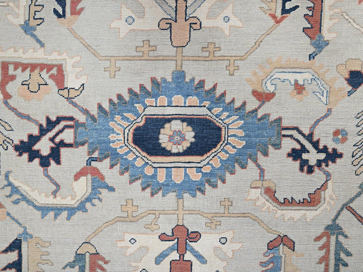 9'2" x 12'6" New Hand Knotted Grey Wool Rectangle Oriental Rug - MOA1022087