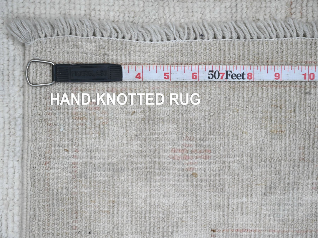 3'0" x 9'7" New Hand Knotted Grey Wool Runner Oriental Rug - MOA10220880