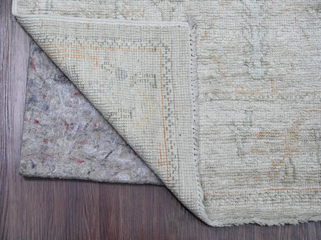 2'7" x 12'6" New Hand Knotted Grey Wool Runner Oriental Rug - MOA10220882