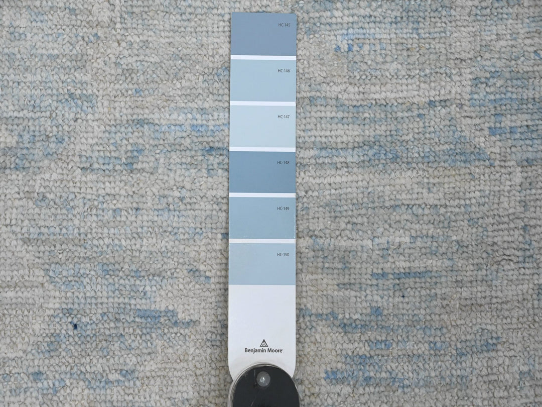 2'10" x 9'7" New Hand Knotted Blue Wool Runner Oriental Rug - MOA10220884