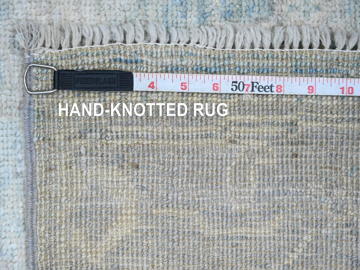 2'10" x 9'7" New Hand Knotted Blue Wool Runner Oriental Rug - MOA10220884