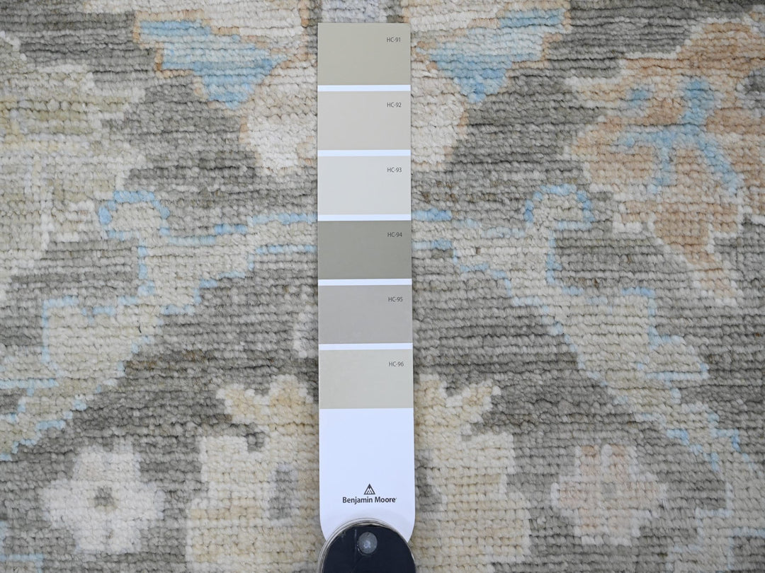 3'0" x 9'8" New Hand Knotted Grey Wool Runner Oriental Rug - MOA10220887