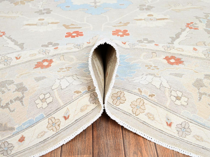 9'3" x 11'10" New Hand Knotted Grey Wool Rectangle Oriental Rug - MOA1022088