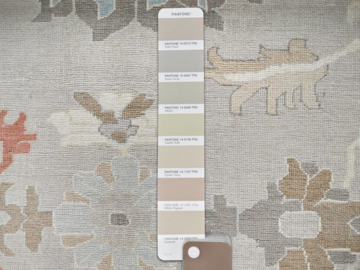 9'3" x 11'10" New Hand Knotted Grey Wool Rectangle Oriental Rug - MOA1022088