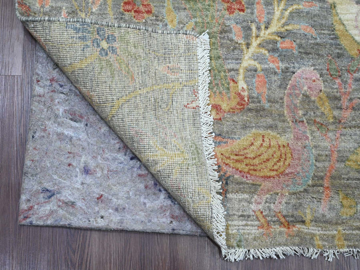 6'0" x 11'11" New Hand Knotted Grey Wool Runner Oriental Rug - MOA10220890