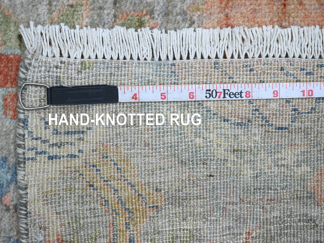 6'0" x 11'11" New Hand Knotted Grey Wool Runner Oriental Rug - MOA10220890