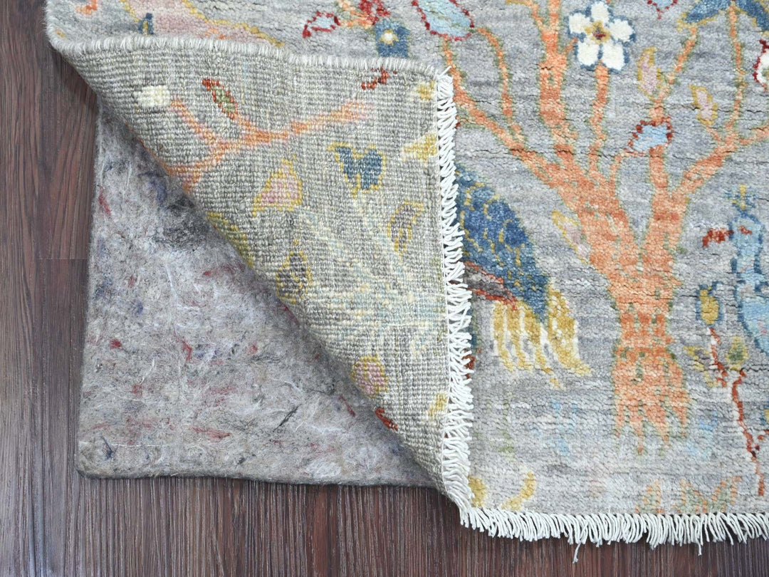 2'0" x 6'2" New Hand Knotted Grey Wool Runner Oriental Rug - MOA10220893