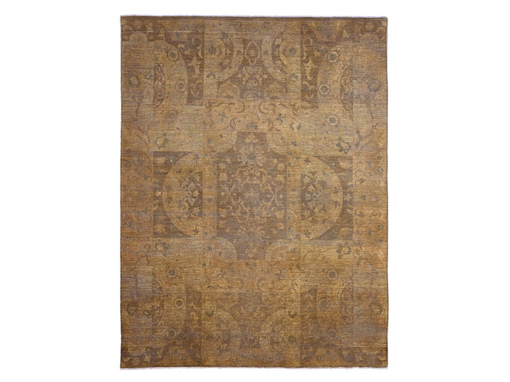 9'0" x 11'10" New Hand Knotted Brown Wool Rectangle Oriental Rug - MOA10220902