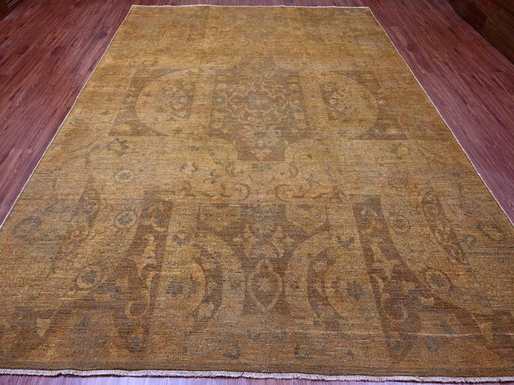 9'0" x 11'10" New Hand Knotted Brown Wool Rectangle Oriental Rug - MOA10220902