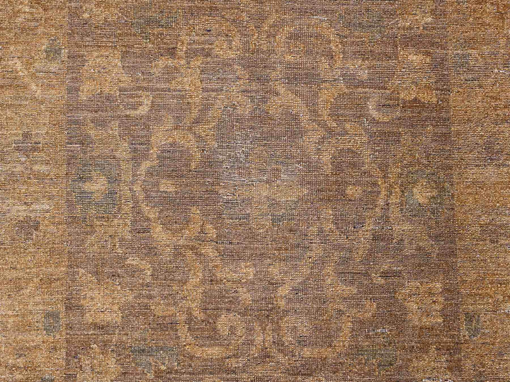 9'0" x 11'10" New Hand Knotted Brown Wool Rectangle Oriental Rug - MOA10220902