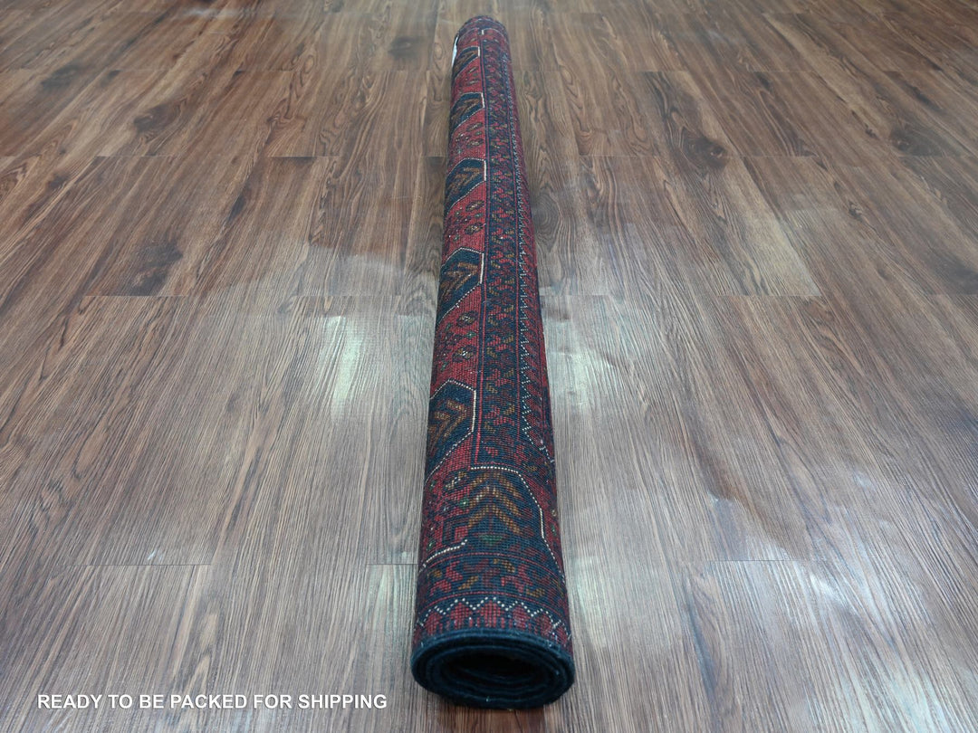 4'10" x 6'6" New Hand Knotted Red Wool Rectangle Oriental Rug - MOA10220905