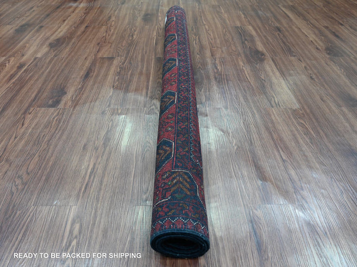4'10" x 6'6" New Hand Knotted Red Wool Rectangle Oriental Rug - MOA10220905