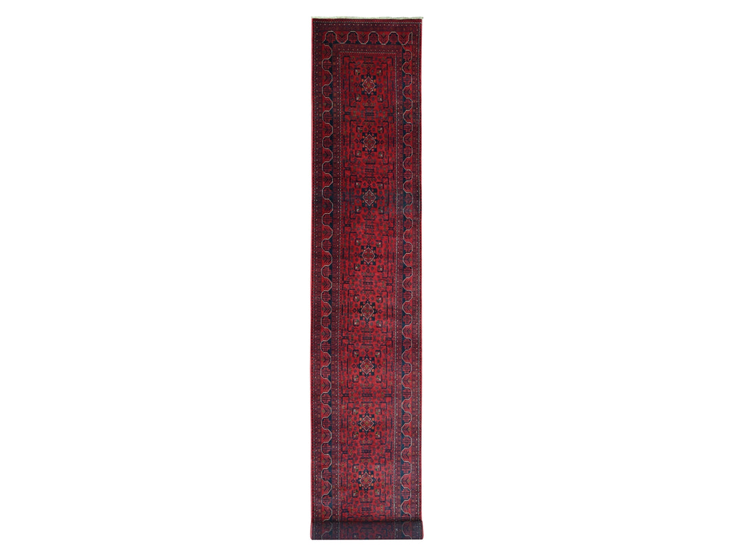2'10" x 19'3" New Hand Knotted Red Wool Runner Oriental Rug - MOA10220910