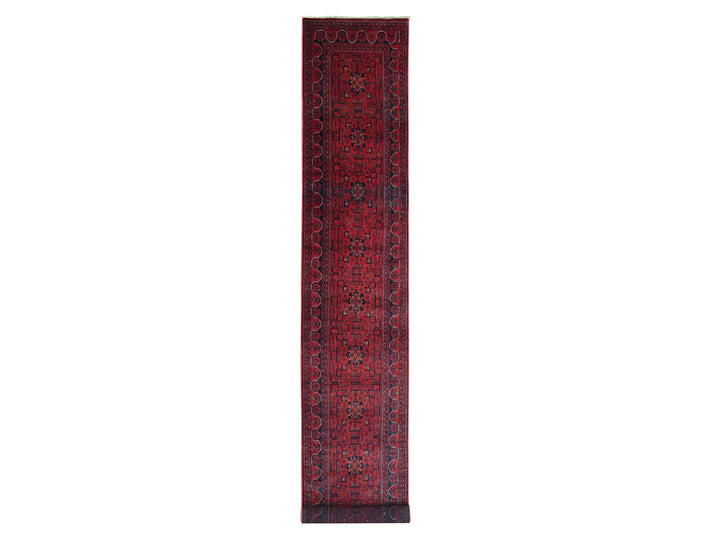 2'10" x 19'3" New Hand Knotted Red Wool Runner Oriental Rug - MOA10220910