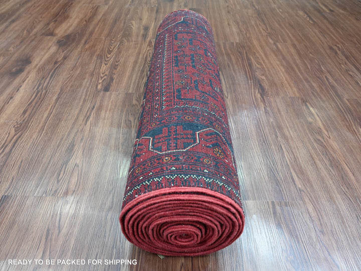 2'10" x 19'3" New Hand Knotted Red Wool Runner Oriental Rug - MOA10220910