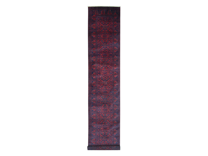 2'8" x 16'3" New Hand Knotted Red Wool Runner Oriental Rug - MOA10220911